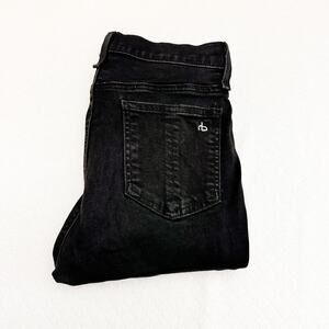 Rag & Bone Black Skinny Jeans White Side Racing Stripes Size 27